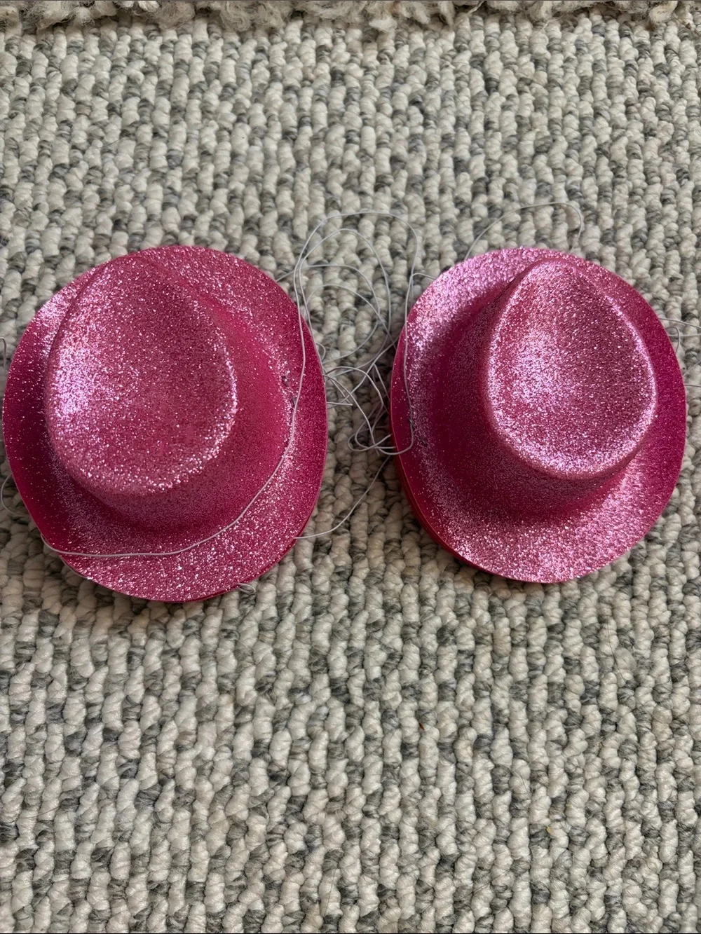 Pink Glitter Mini Cowboy Hats - Pack of 11